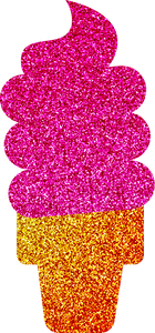 Glitter Y2K Pink Ice Cream Sticker