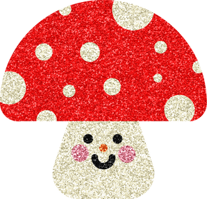 Y2K Computer Inspired Elements Glittered Mushroom