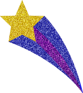 Glitter Y2K Shooting Star Sticker