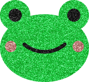 Y2K Computer Inspired Elements Glittered Frog Head